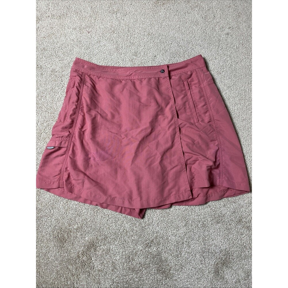 L.L. Bean‎ Womens Pink Salmon Skort Skirt Short Sz 12 Nylon Tennis Hiking Golf